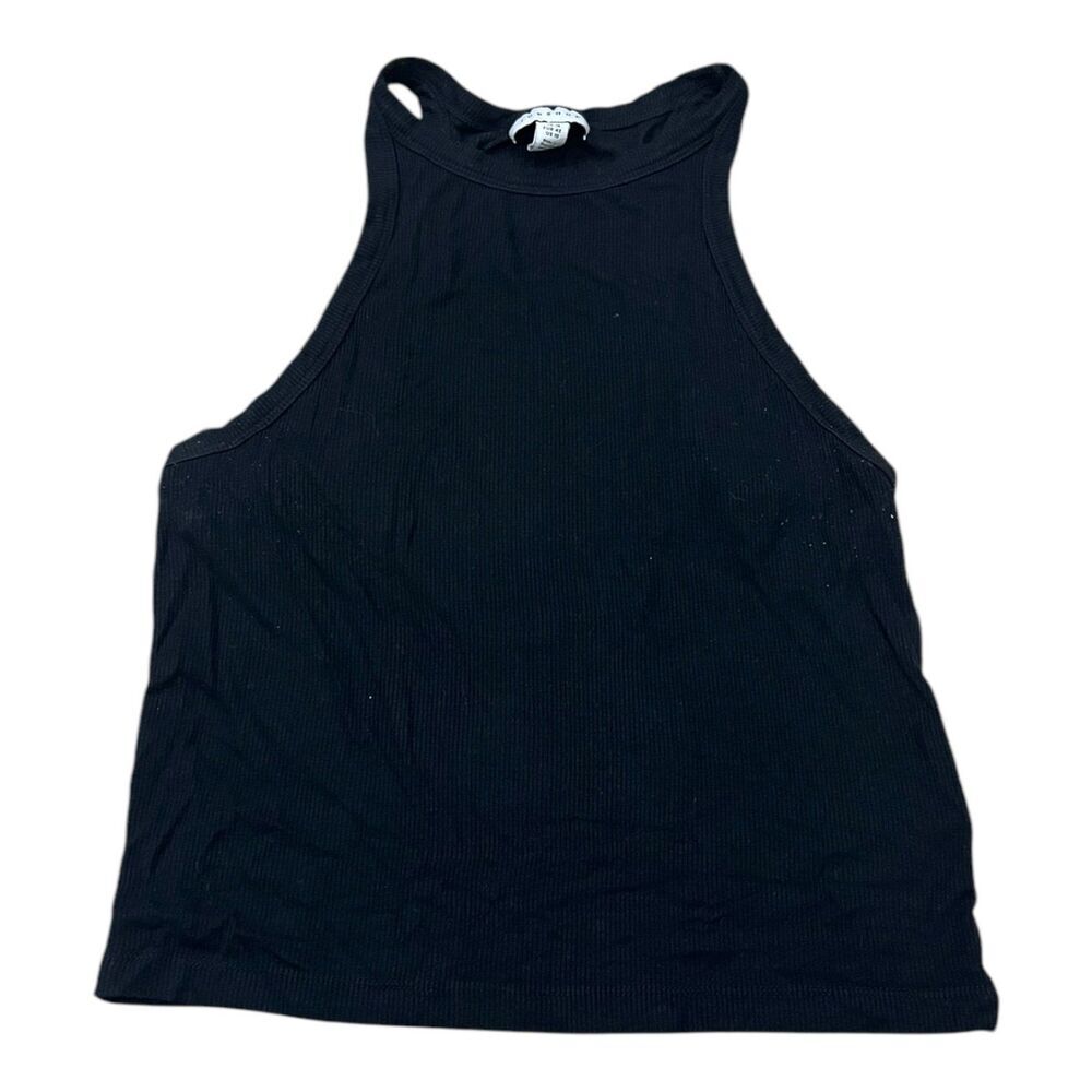 Topshop Black Ribbed Tank Top 10